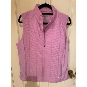 T by Talbots Chevron Quilted Vest Lavender Size L